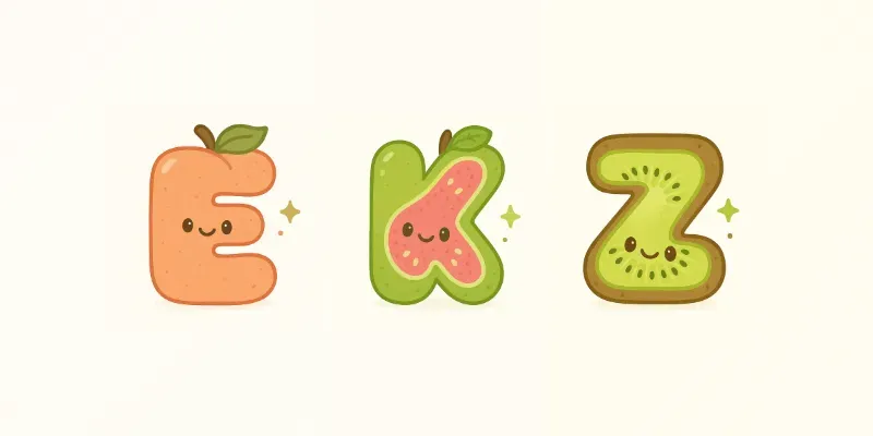 Playful Fruit Letters And Numbers Art generated by undefined
