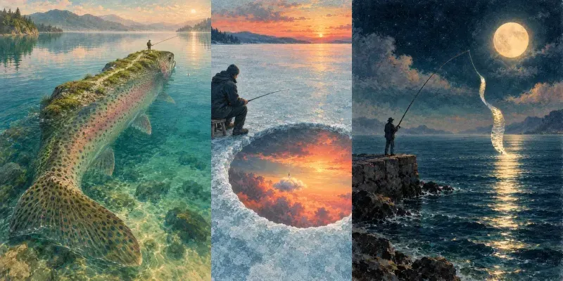 Surreal Fishing Dreamscape Art Prints