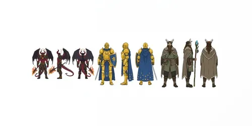 2D Game Asset Orthographic Characters generated by gemini-image