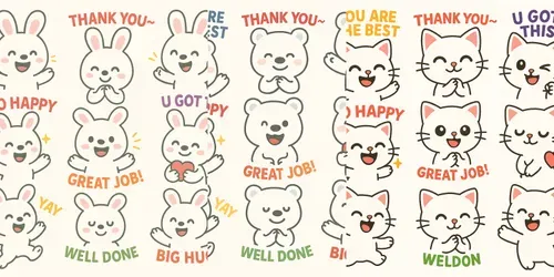Chibi Style Cheerful Cute Animal Emojis generated by chatgpt-image