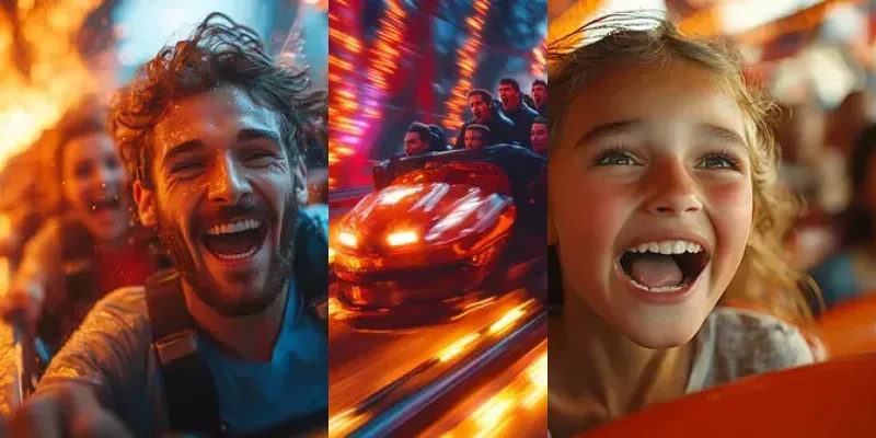 Extreme Thrill Ride Screaming Passengers generated by undefined