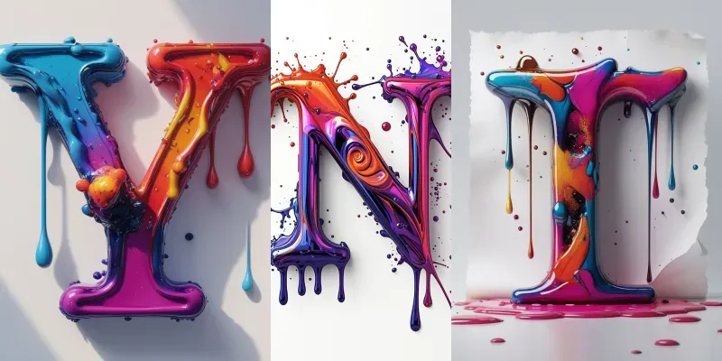 3D Ink Splash Alphabets generated by undefined