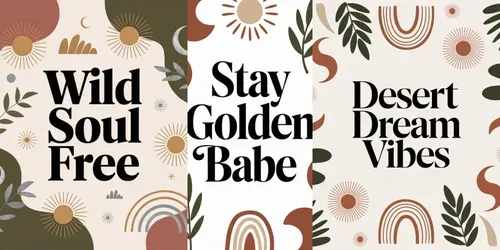 Trendy 3D Boho Tshirt Texts generated by ideogram