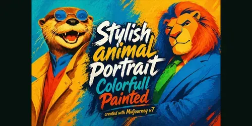 Stylish Animal Portraits generated by midjourney