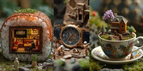 Miniature Diorama Worlds generated by leonardo