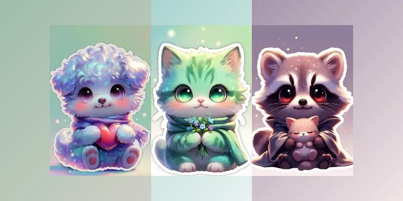 Kawaii Chibi Animal Sticker Generator generated by undefined