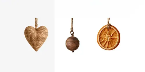 Rustic Christmas Ornament Clipart Sets generated by midjourney