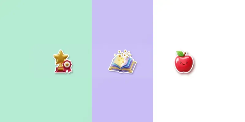 3D Worksheet Sticker Elements