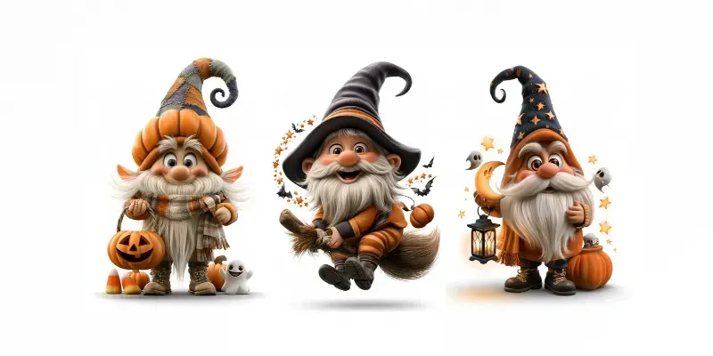 Spooky Cute Halloween Gnomes generated by undefined
