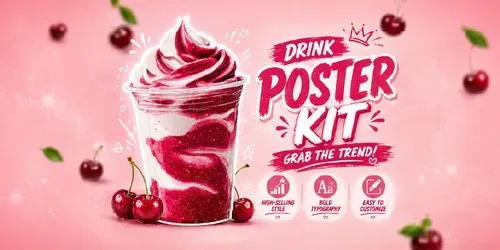 Creative Drink Posters generated by chatgpt-image