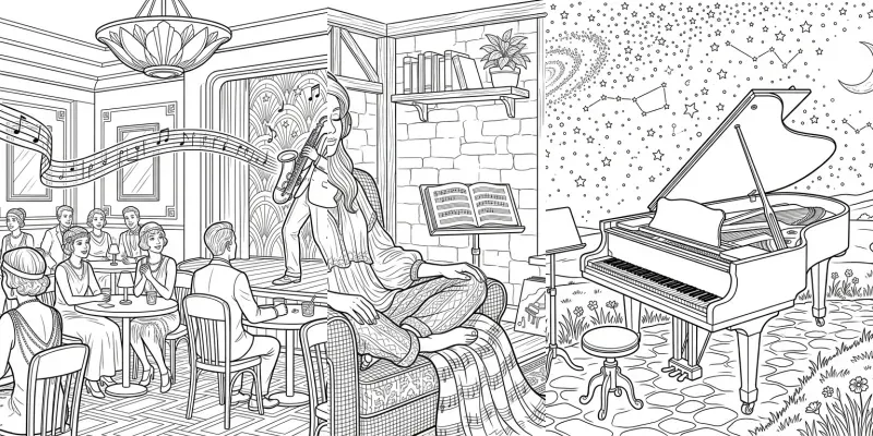 Musicinspired Coloring Illustrations