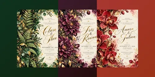 Luxury Moody Autumn Wedding Invitations generated by chatgpt-image