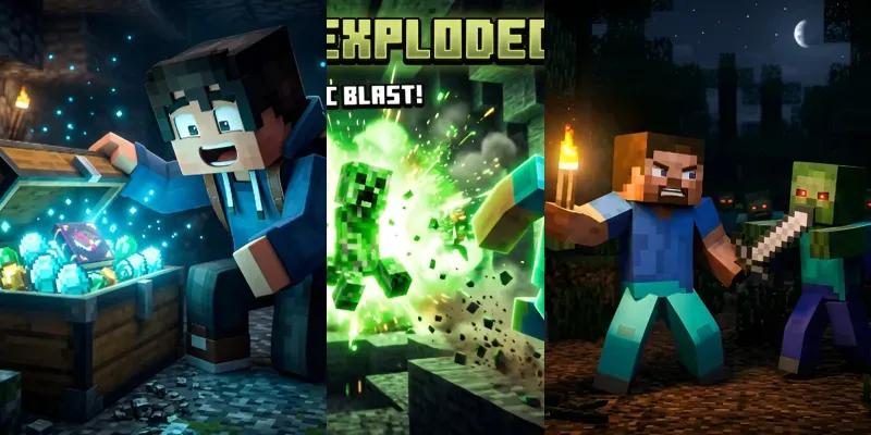 Minecraft Viral YouTube Thumbnails generated by undefined
