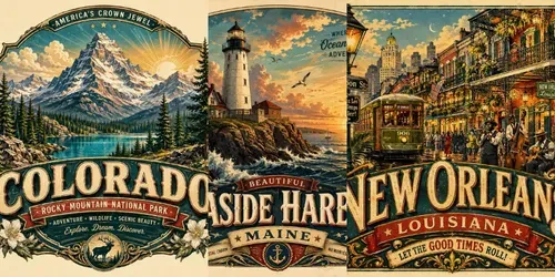 Vintage Americana Travel Poster Art generated by chatgpt-image