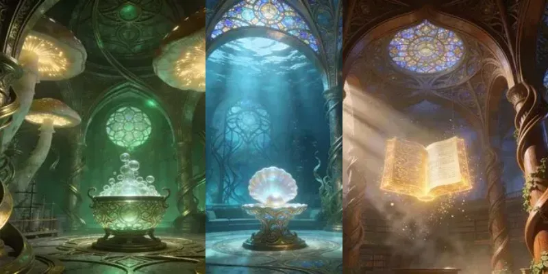 Ethereal Art Nouveau Room Designs generated by undefined