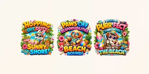 Cute Baby Animal Beach Vibes Tshirts generated by chatgpt-image