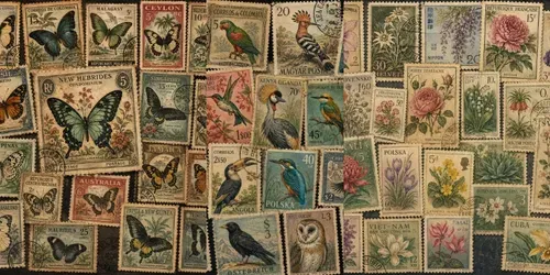 Vintage Stamp Collage Art generated by chatgpt-image