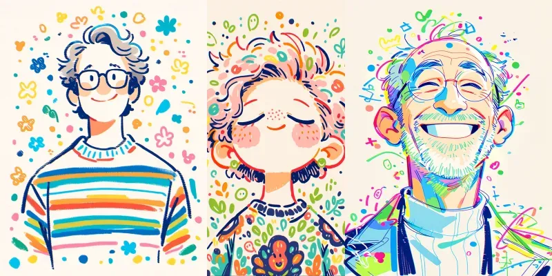 Colorful Doodle Portrait Generator generated by undefined