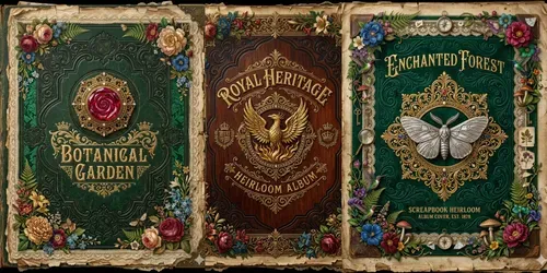 Victorian Memory Album Cover Designs generated by gemini-image