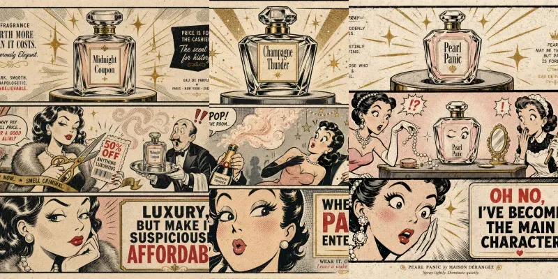 Luxury Comic Perfume Meme Ads generated by undefined