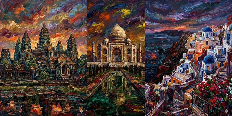 Impasto Dreamscape Travel Posters generated by undefined