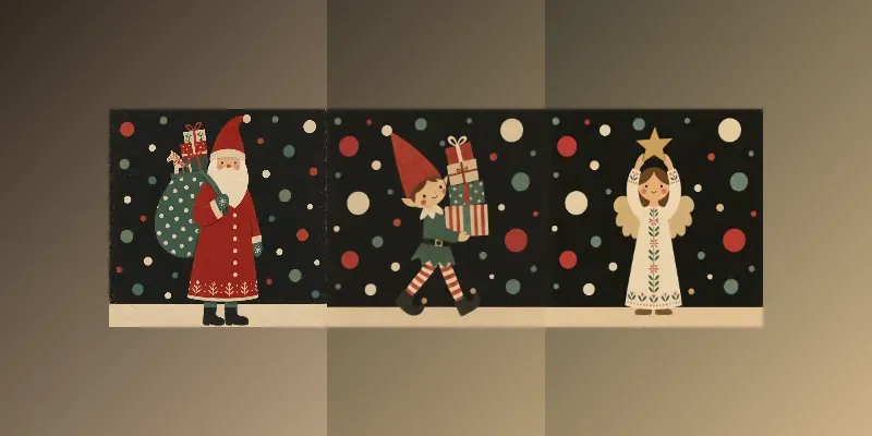 Flat Nordic Folk Christmas Illustration