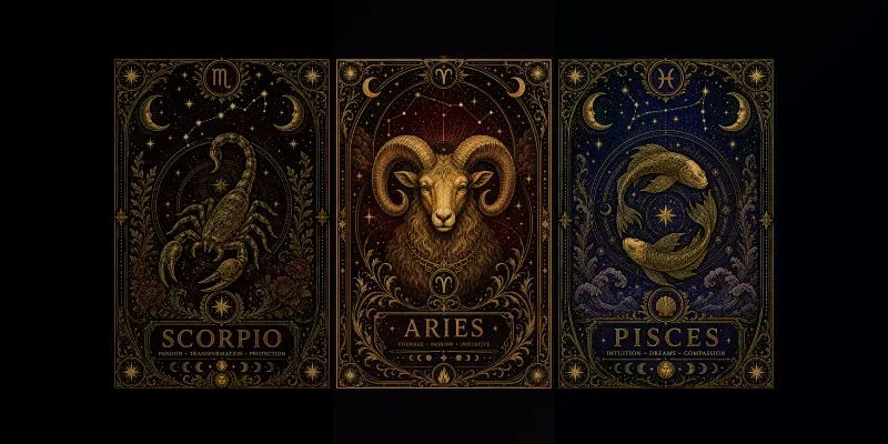 Celestial Tarot Card Zodiac Posters generated by undefined