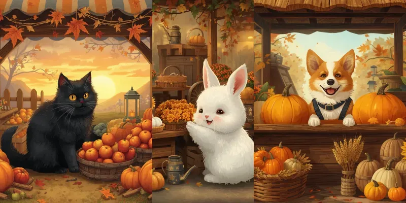 Adorable Harvest Market Pets
