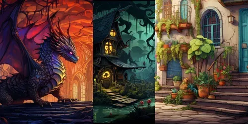 2D Game Backgrounds generated by midjourney