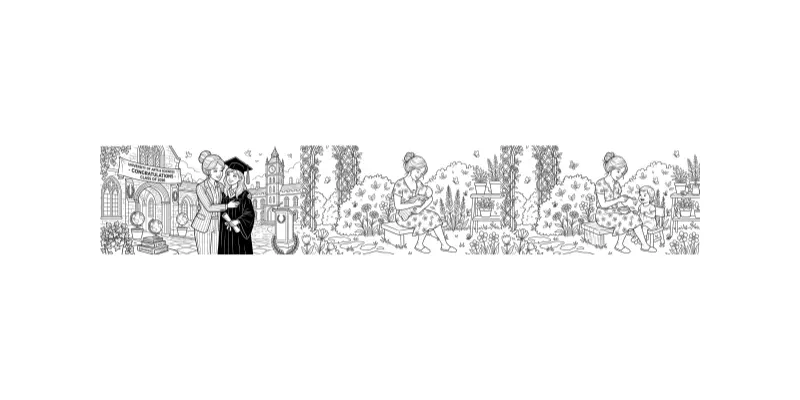 Mothers' Love In Heartwarming Line Art