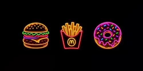 Neon Junk Food Icon Pack Generator generated by chatgpt-image