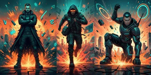 Surreal Cyber Street Portraits generated by gemini-image