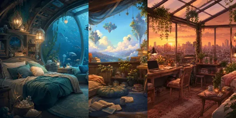 Cozy Lofi Room Illustrations generated by undefined
