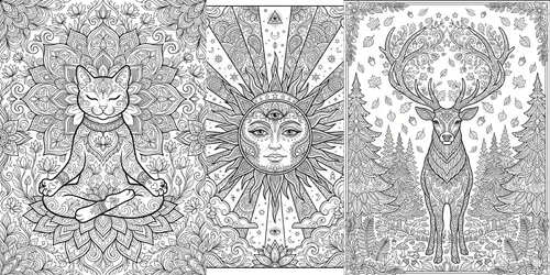 KDP Coloring Book Pages generated by gemini-image