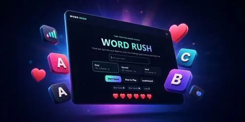 Word Rush Timed Puzzle Game generated by codex