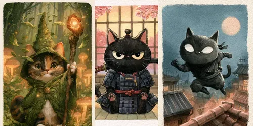 Fantasy Cat Art Generator generated by midjourney