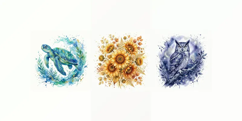 Luminous Watercolor Sublimation Clipart generated by undefined