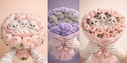 Kitten Bouquet Photos 8K generated by chatgpt-image