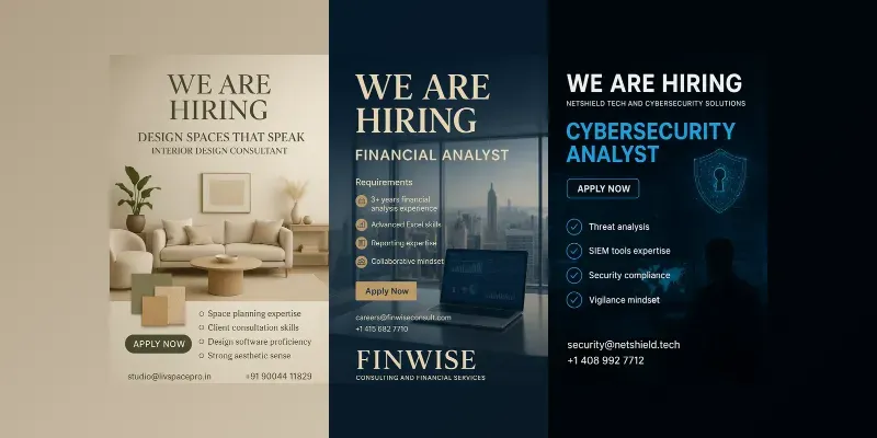 Professional Hiring Posters generated by undefined