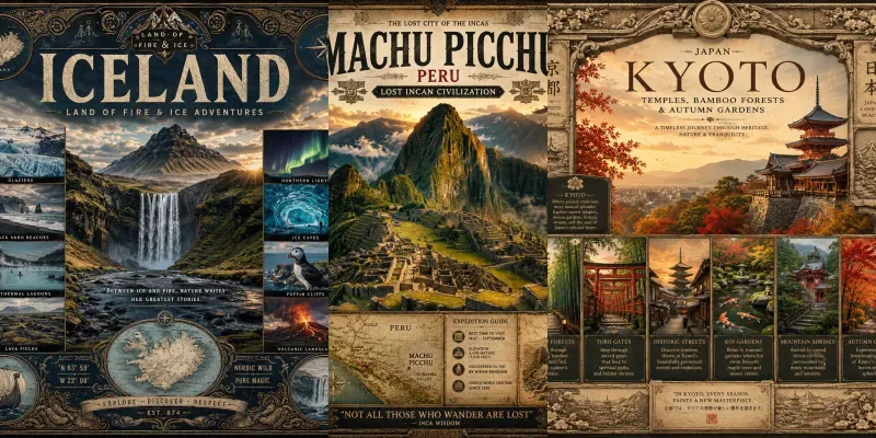 Vintage Travel Atlas Posters generated by undefined