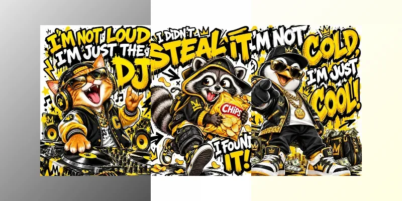 Funny Streetwear Animal Posters