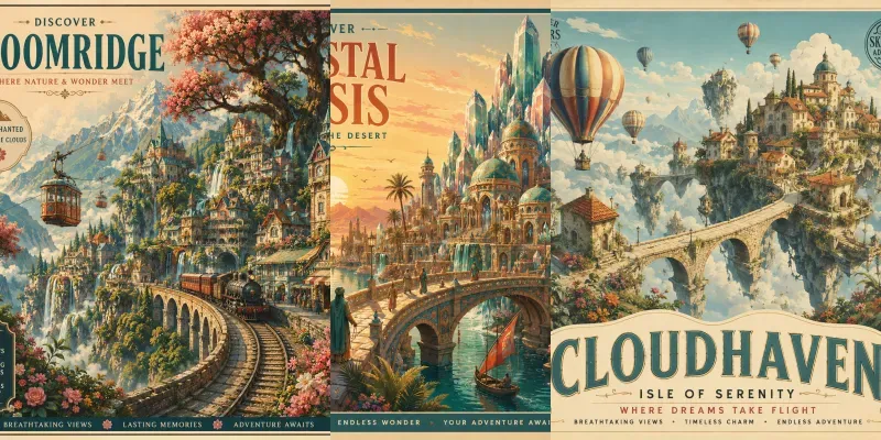Whimsical Landmark Posters generated by undefined