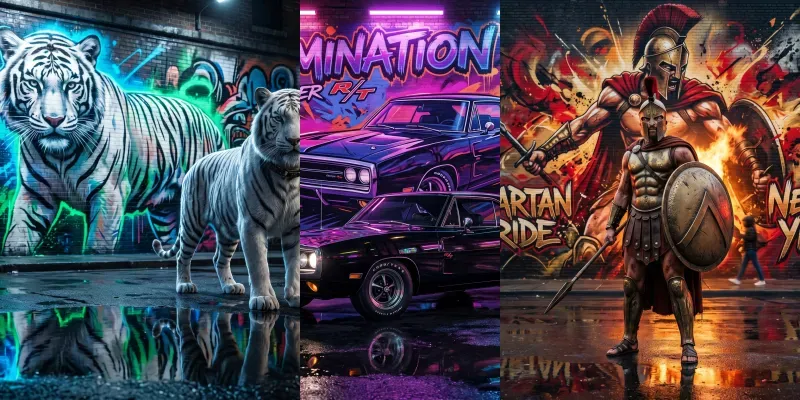 Urban Graffiti Mural Portraits generated by undefined