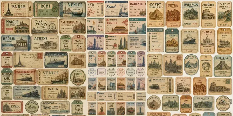 Vintage Travel Ticket Collections generated by undefined