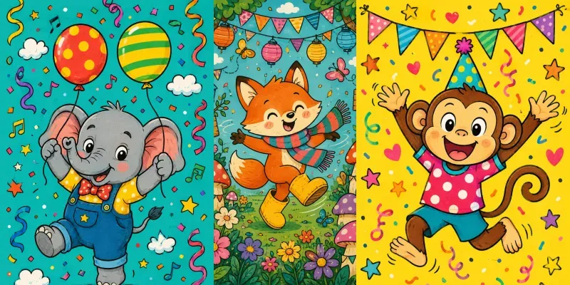 Playful Celebration Cartoon Art generated by undefined