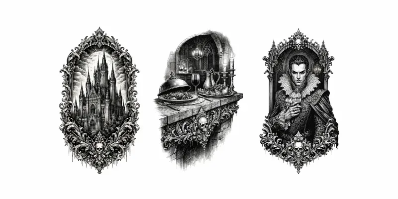 Baroque Gothic Castle Tattoos generated by undefined