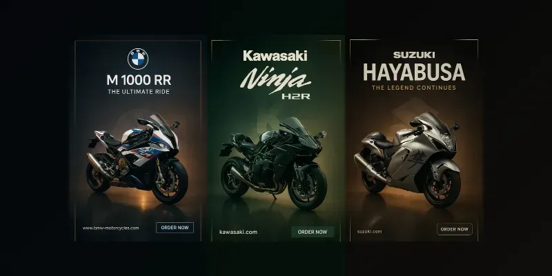 Premium Motorcycle Ad Posters generated by undefined