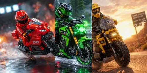 Neon Lego Riders Universes generated by chatgpt-image