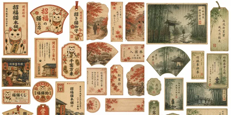 Vintage Japan Ephemera Sheets generated by undefined