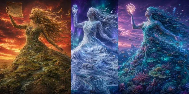 The Last Keepers Earths In Their Arms generated by undefined